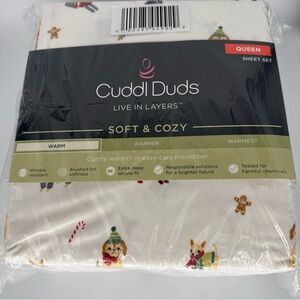 Dog Cuddl Duds Live In Layers Sheet Set Soft & Cozy Queen Sheets Warm Christmas